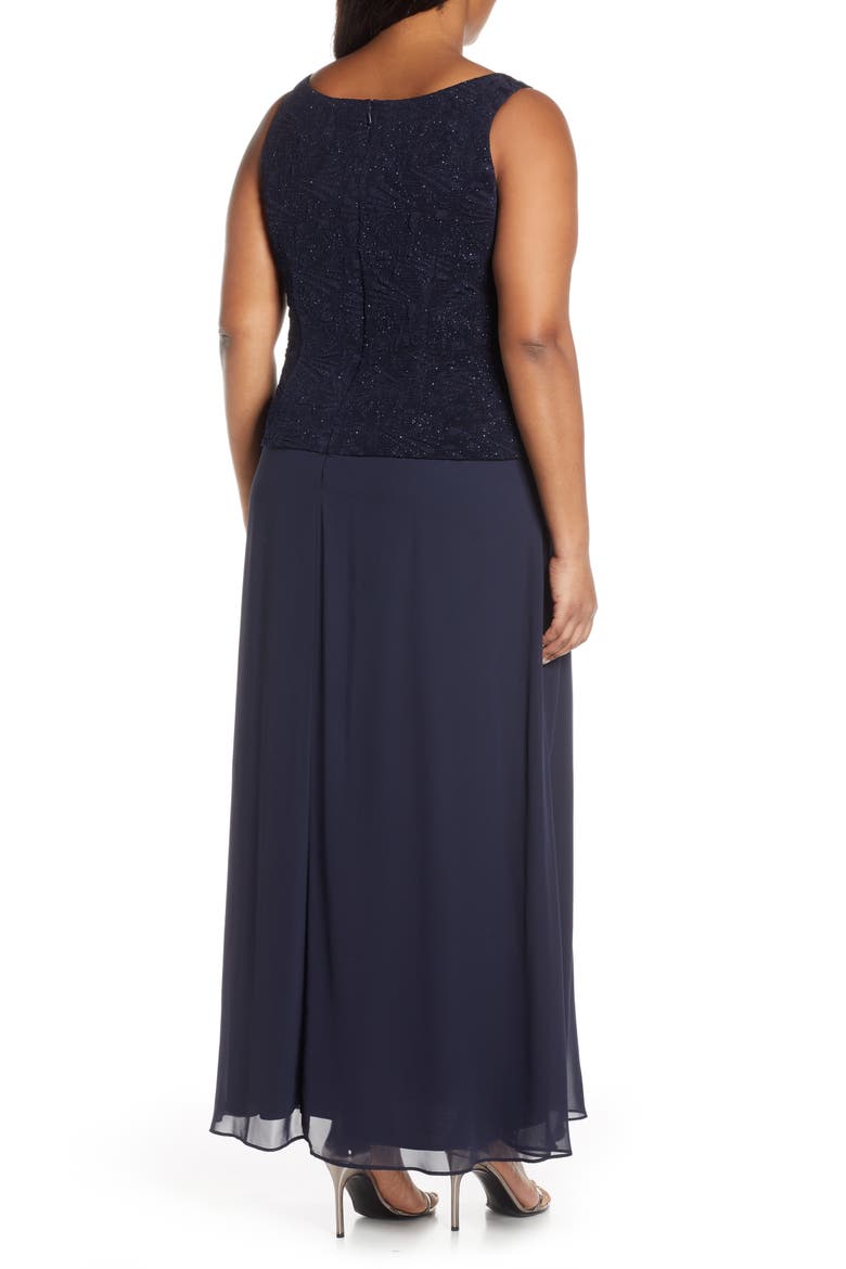 Mock Two-Piece Gown with Jacket, Alternate, color, NAVY