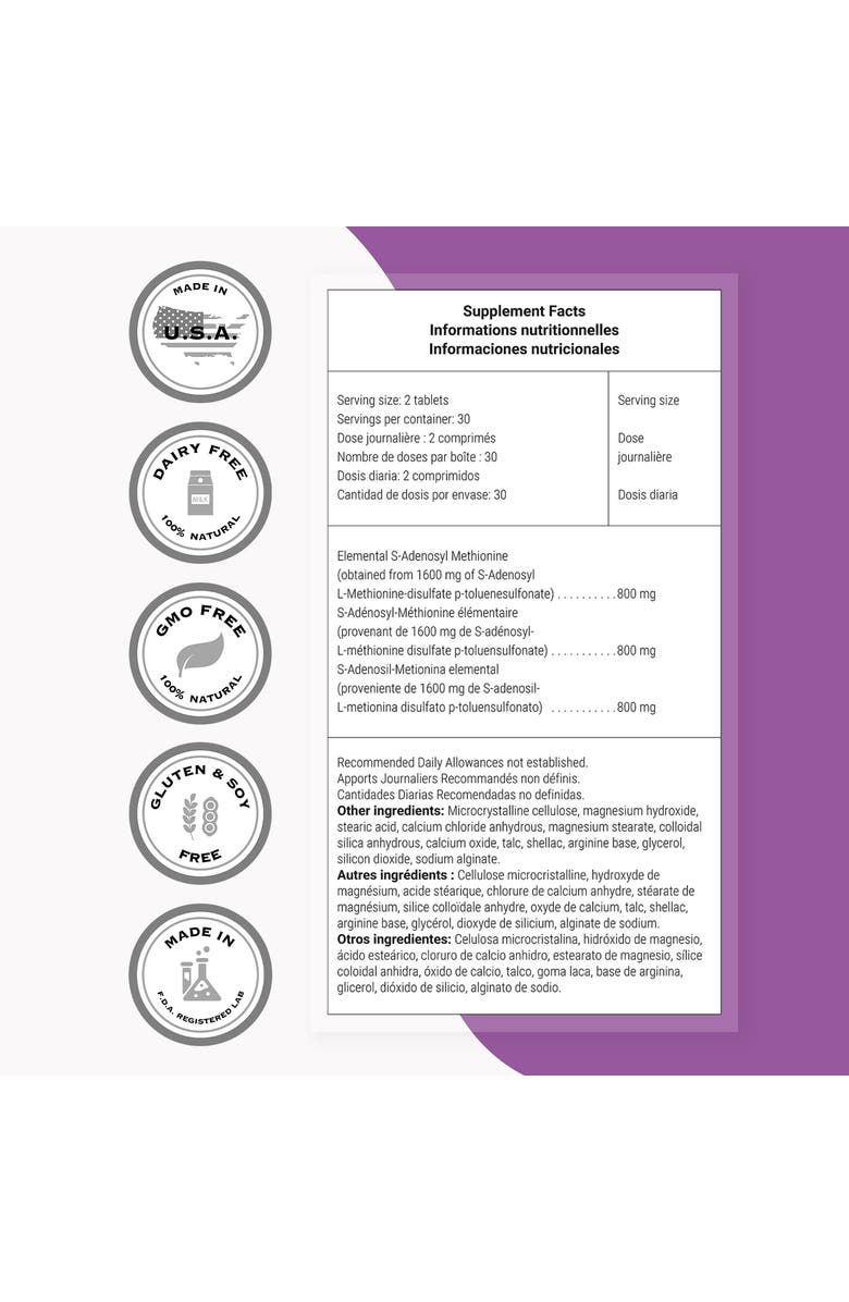 SuperSmart SAM-e Supplement 400mg, Alternate, color, NO COLOR