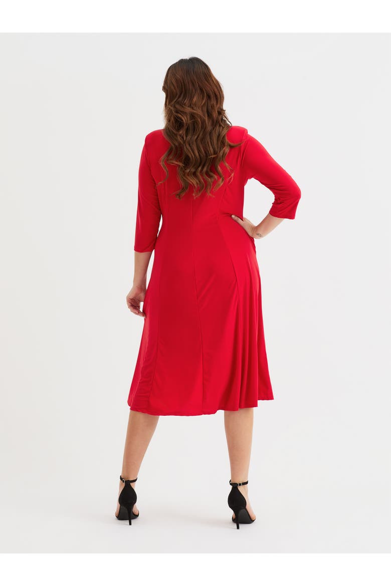 Claudia Solid Jersey Knot Front Dress, Alternate, color, Scarlet Red