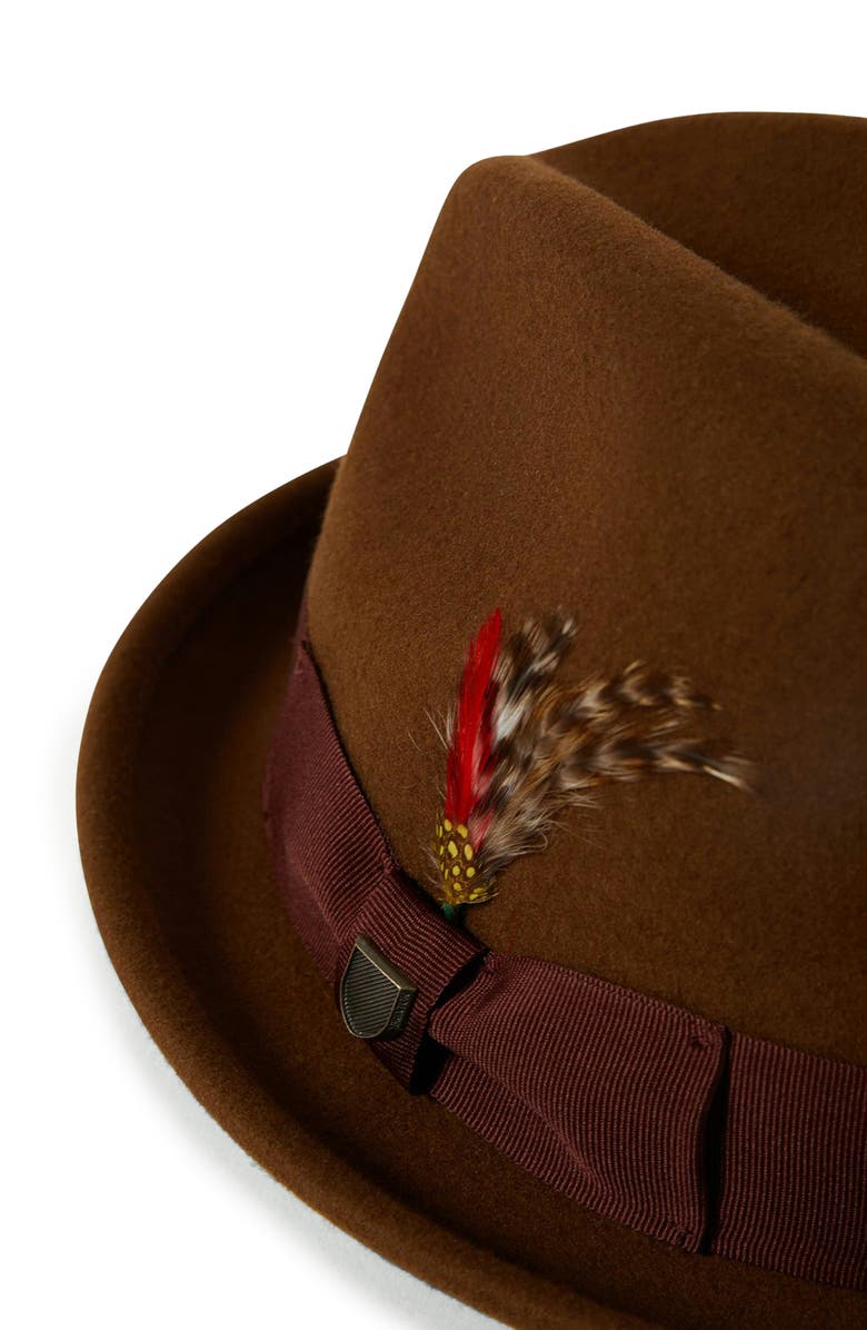 Brixton Gain Wool Fedora, Alternate, color, Coffee/ Chestnut