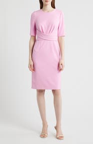 Anne Klein Wrap Overlay Sheath Dress