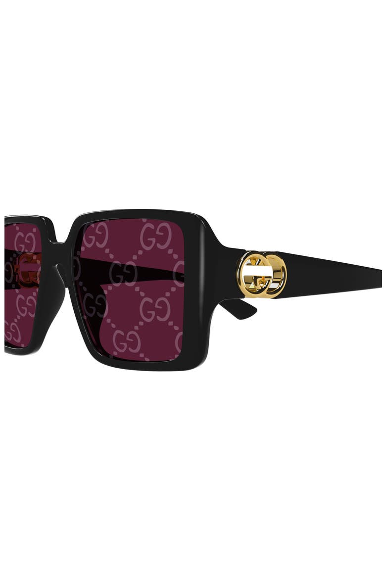 54mm Square Sunglasses, Alternate, color, BLACK
