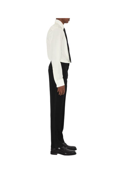Burberry Wool Tuxedo Trousers In Black