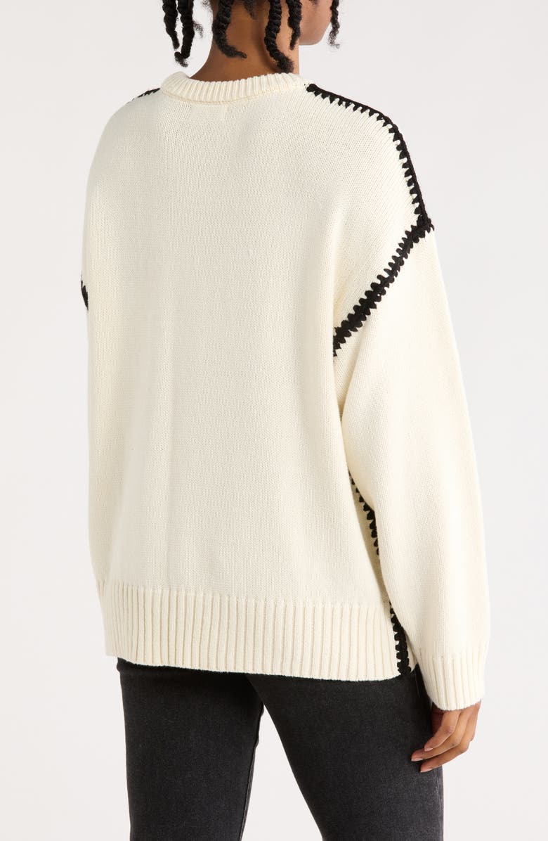 Blu Pepper Stitched Sweater, Alternate, color, Cream