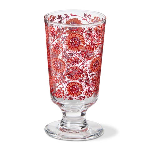 Jasmine Multicolor Footed Glass Drinkware Set for Spring