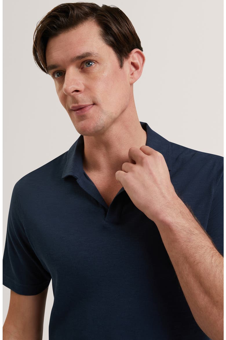 Anito Cotton & Linen Polo, Alternate, color, NAVY