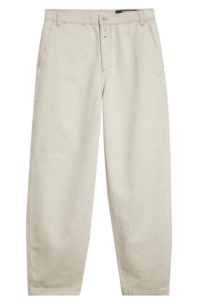 Jacquemus Le de-Nîmes Paysan Straight Leg Jeans, Main, color, Light Beige