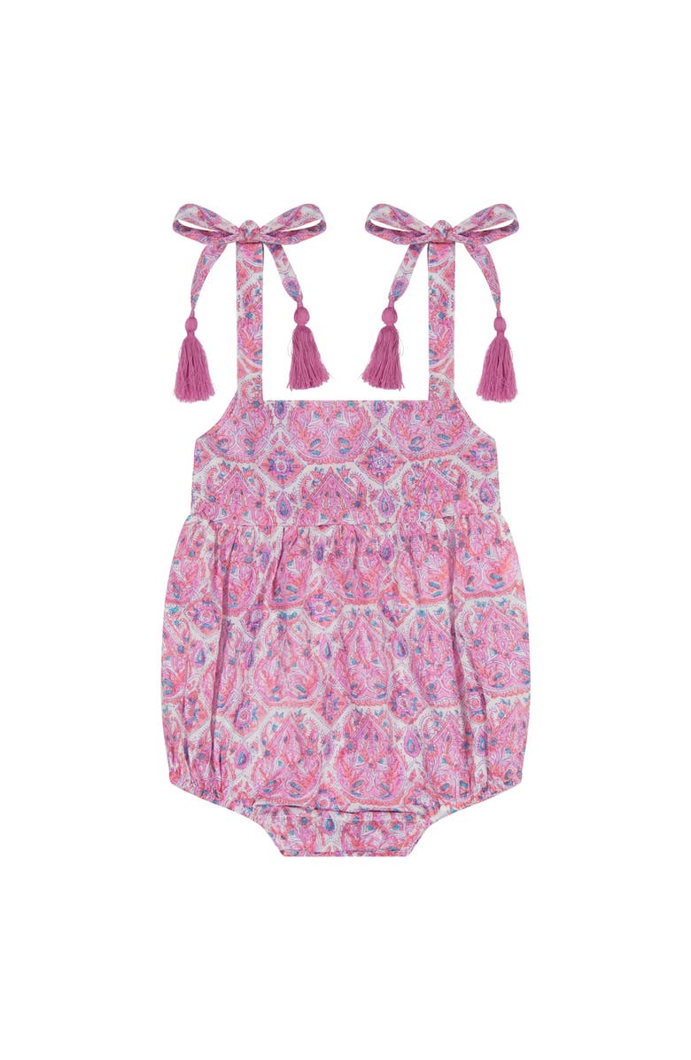 Mer St. Barth Zoe Baby Romper Pink Paisley, Main, color, 