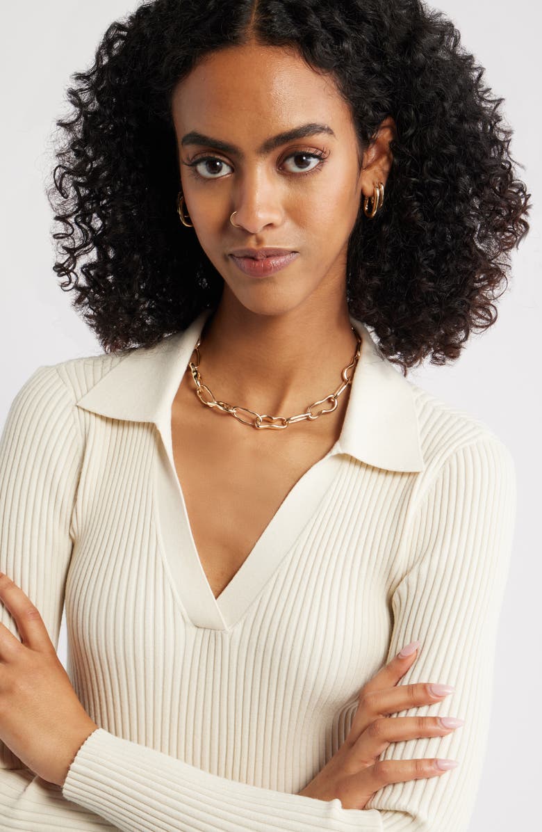 Open Edit Wavy Link Necklace, Alternate, color, Gold