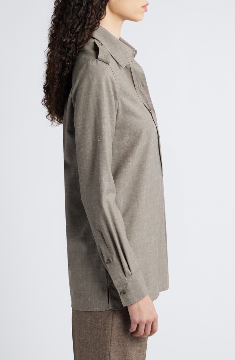 COS Wool & Linen Shirt, Alternate, color, 