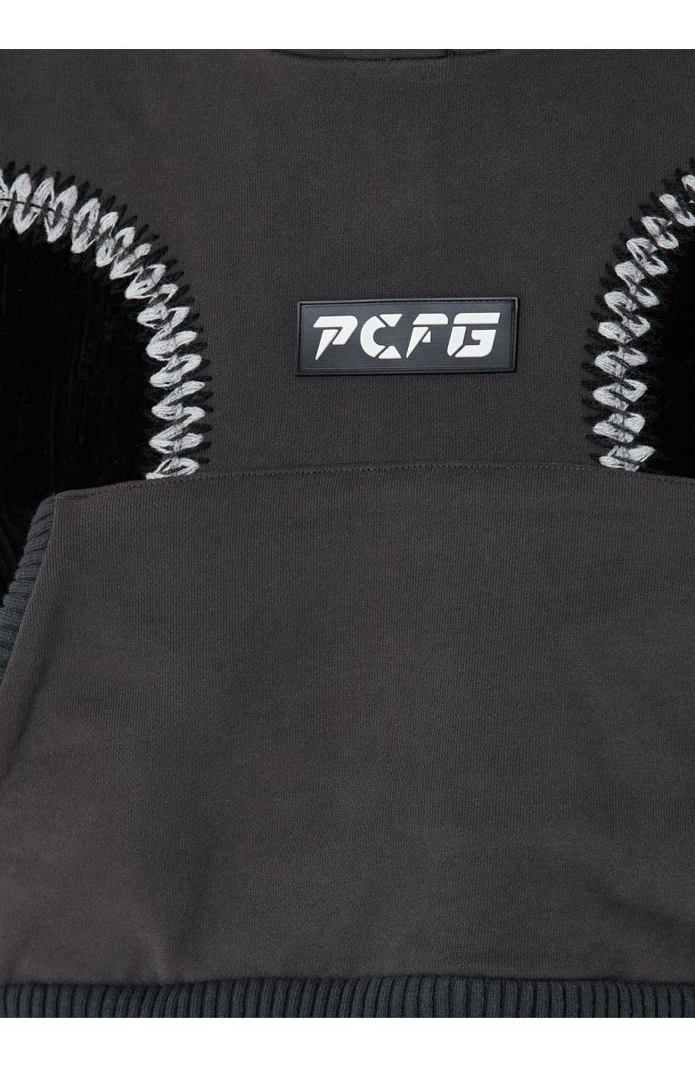 PCFG Cotton Panelled Hoodie, Alternate, color, Black