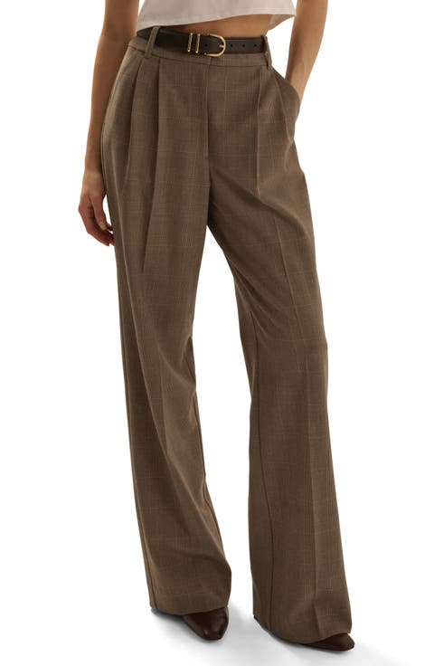 The Favorite Plaid High Waist Wide Leg Pants