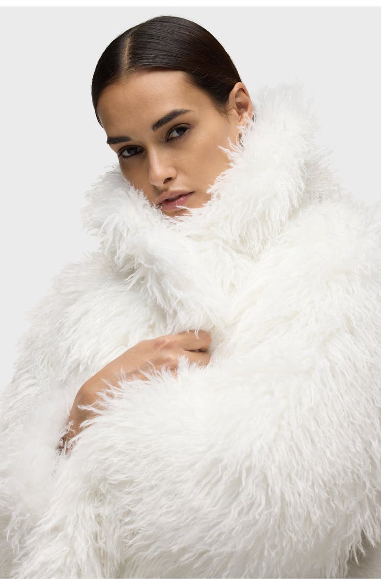 Hudson Jeans Mongauxlian Cropped Coat, Alternate, color, Natural