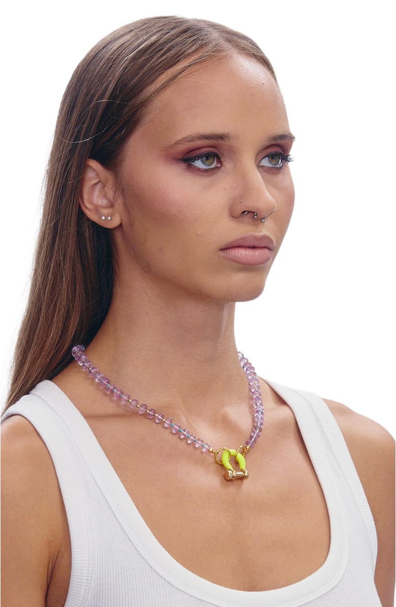 SHOP SPICY DAN Benny Gender Inclusive Amethyst Necklace, Alternate, color, Purple