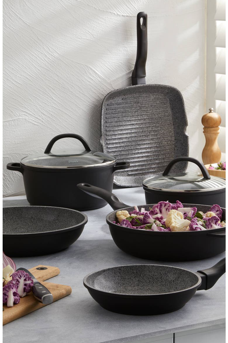 STONE X² 9 Piece Cookware Set, Alternate, color, Black