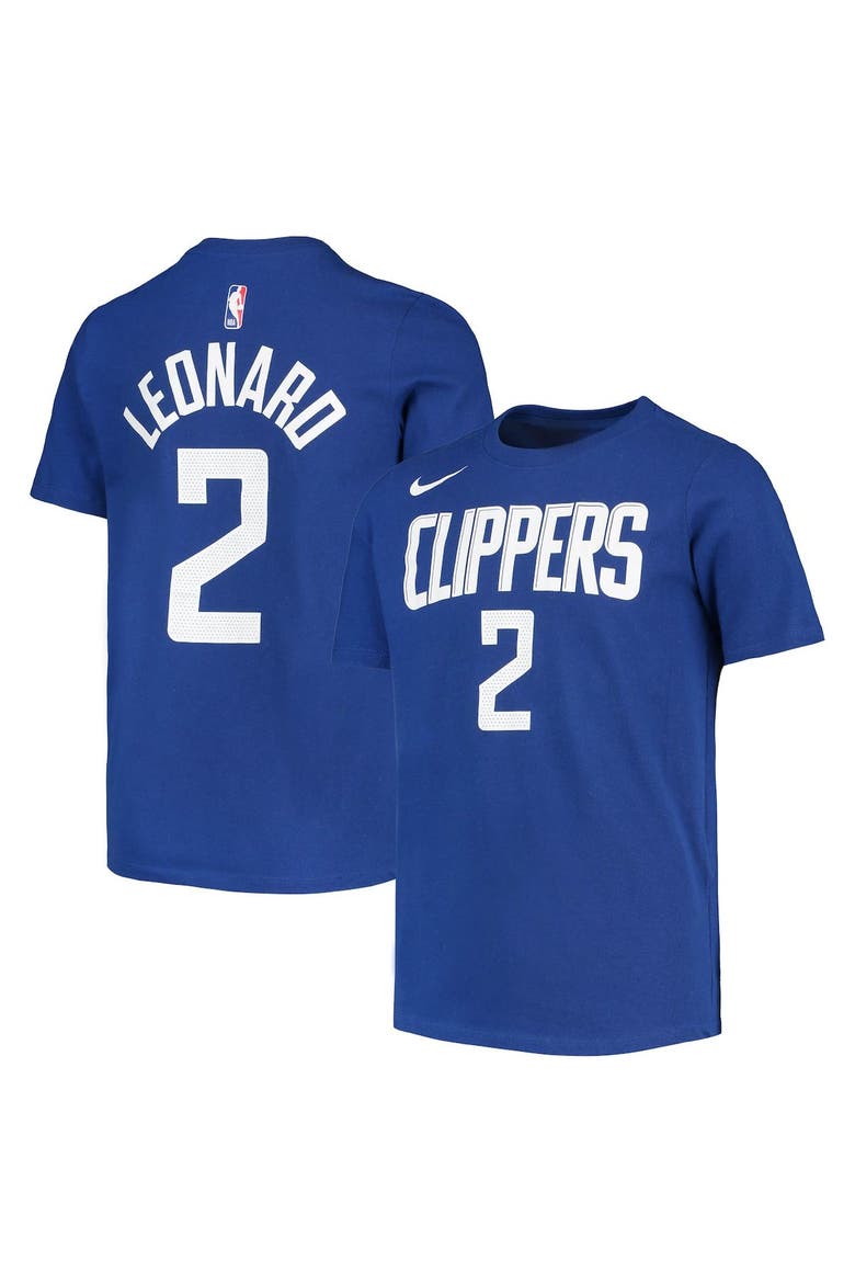 Youth Nike Kawhi Leonard Royal LA Clippers Logo Name & Number Performance T-Shirt, Main, color, Royal