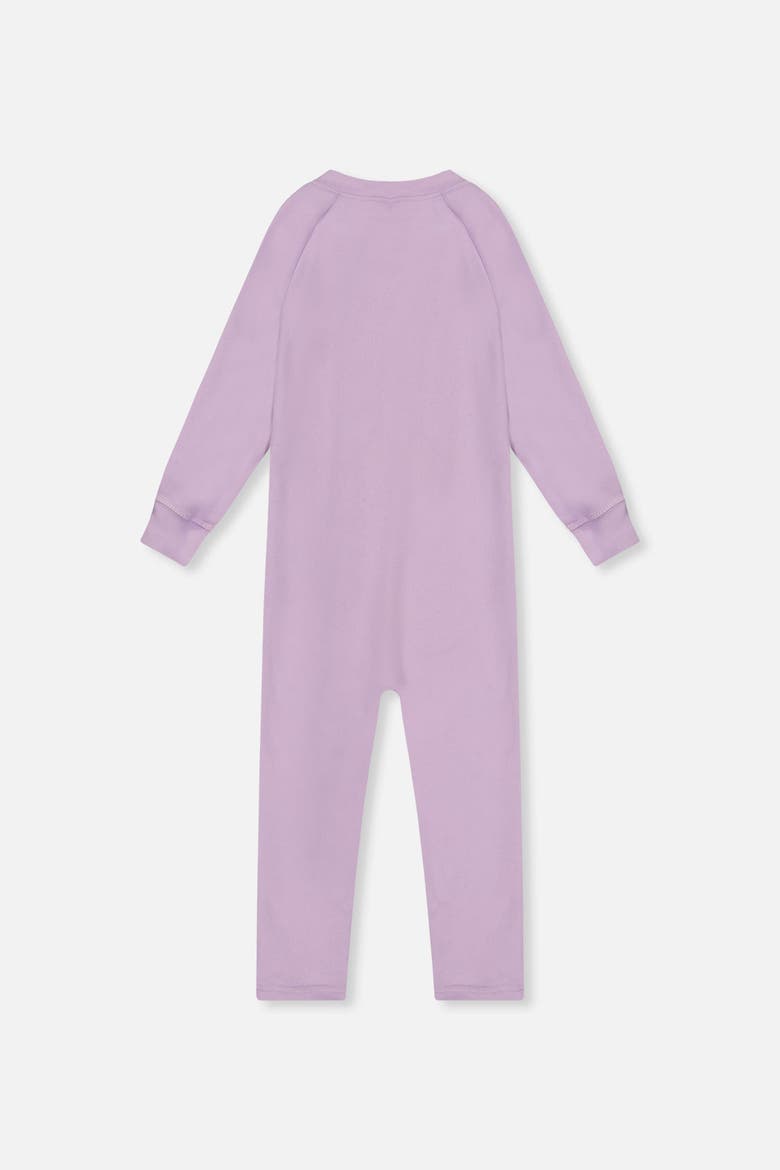 One Piece Asymmetric Zip Brushed Thermal Underwear, Alternate, color, Lavender
