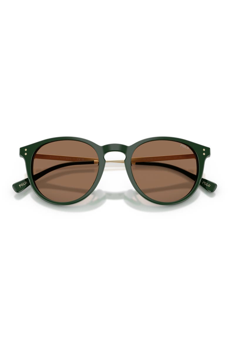 50mm Phantos Sunglasses, Alternate, color, SOLID GREEN / DARK BROWN