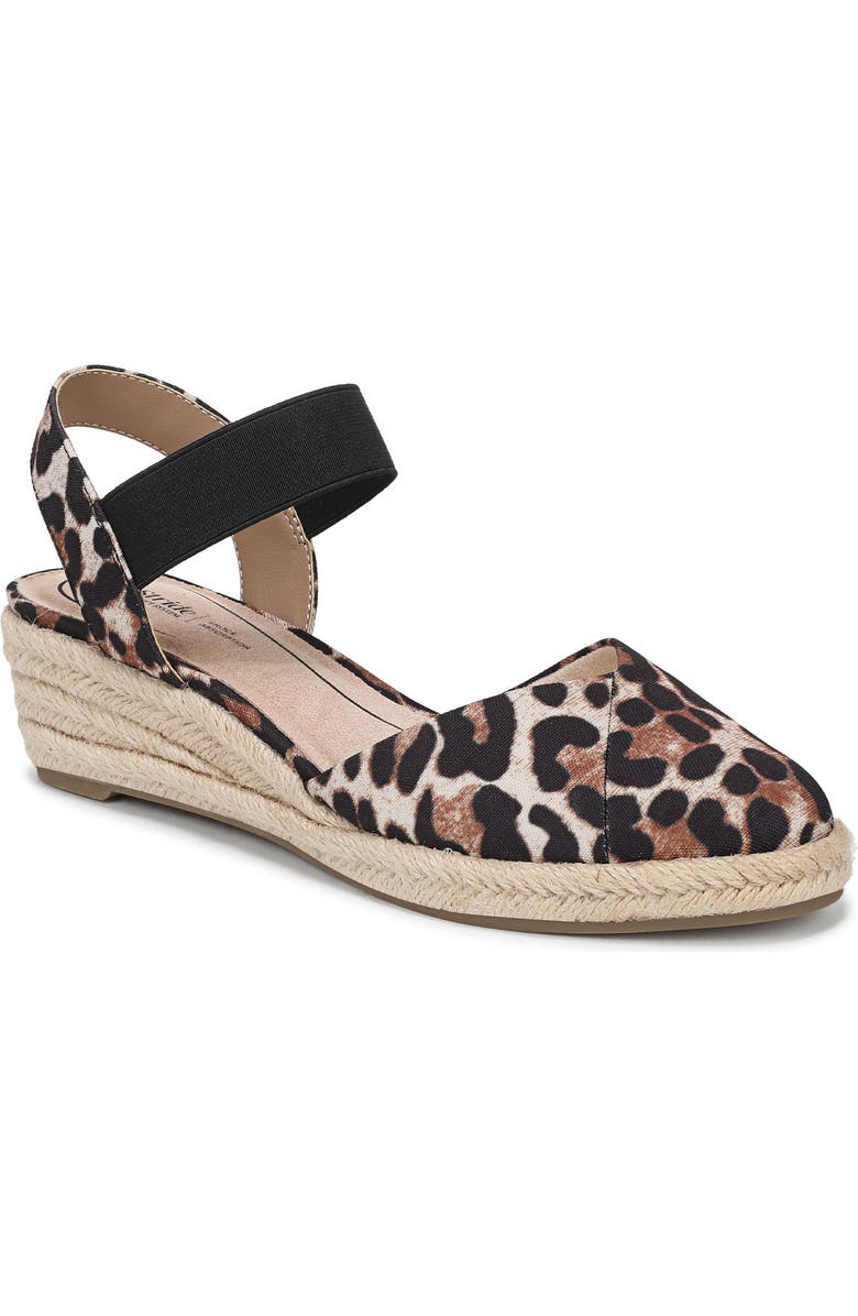 LifeStride Kimmie Ankle Strap Espadrille, Main, color, Natural Leopard