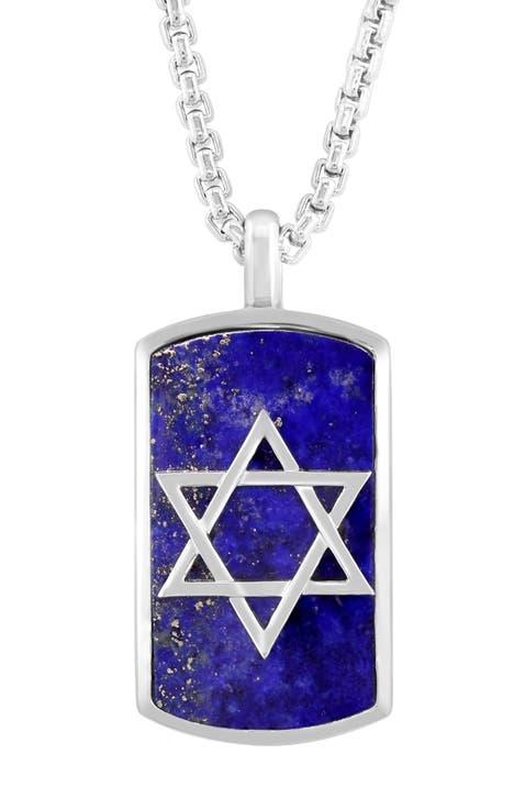 Lapis Lazuli Star Pendant in Sterling Silver