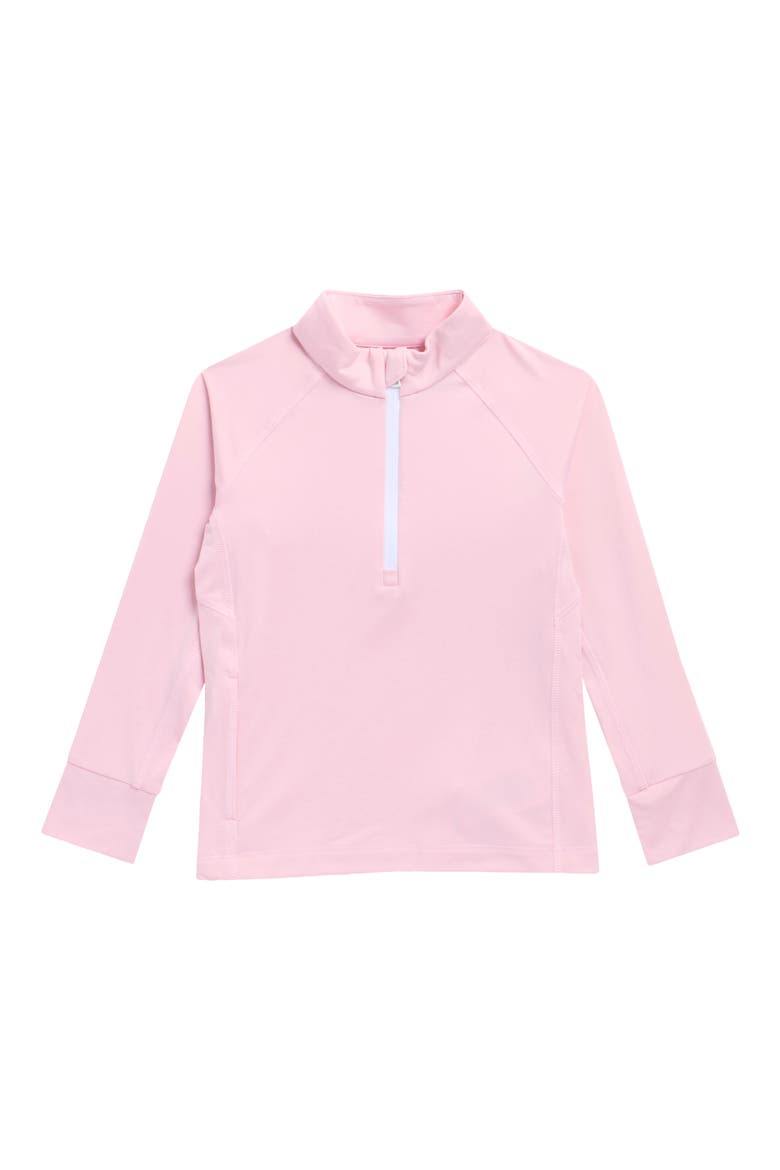 Kids' Stretch Jersey Quarter-Zip Pullover, Main, color, GARDEN PINK