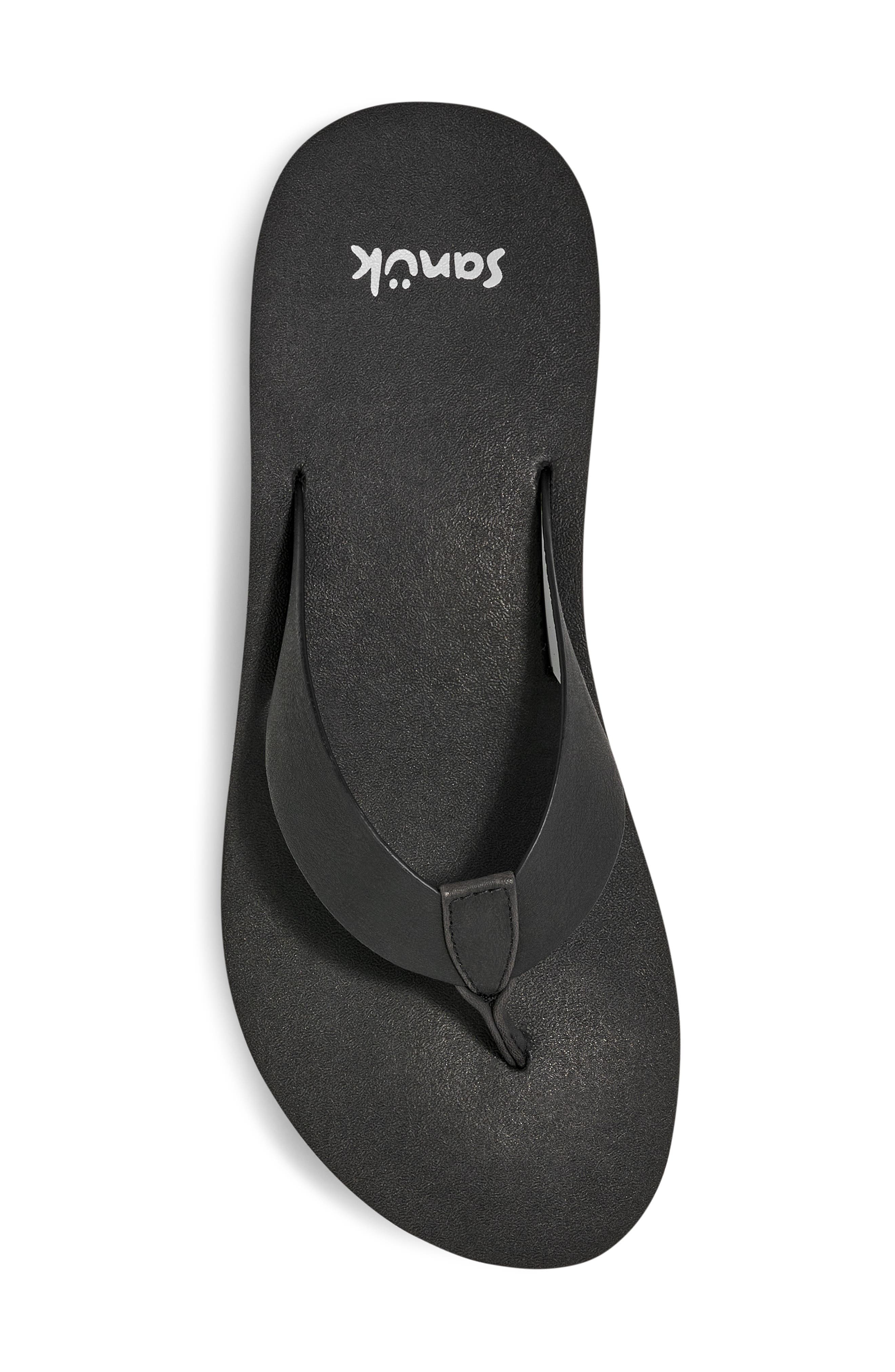 Sanuk Highland Flip Flop, Alternate, color, Black/Grey