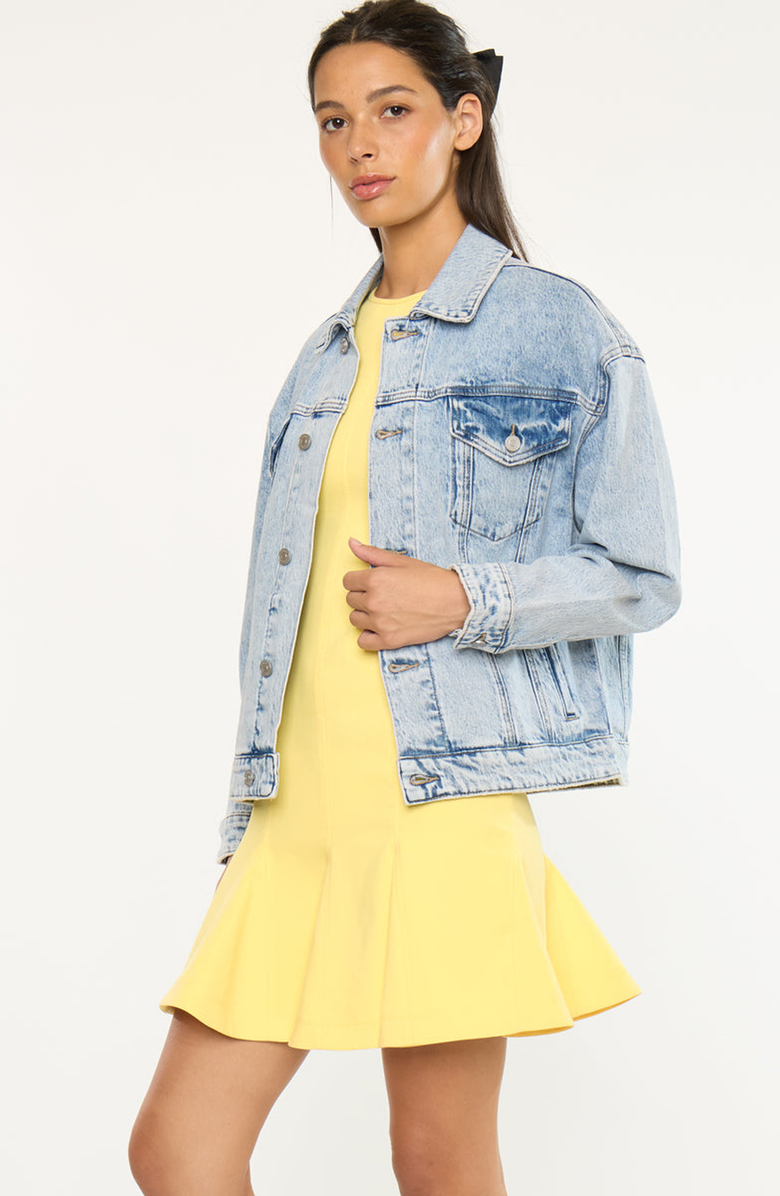 KanCan Illanie Oversized Denim Jacket, Alternate, color, Light Wash
