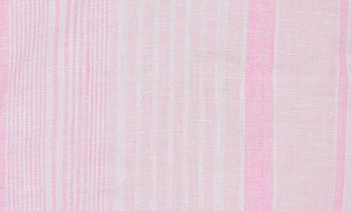 Tommy Bahama Breezy Bay Linen Stripe Button-up Shirt In Touch Of Pink
