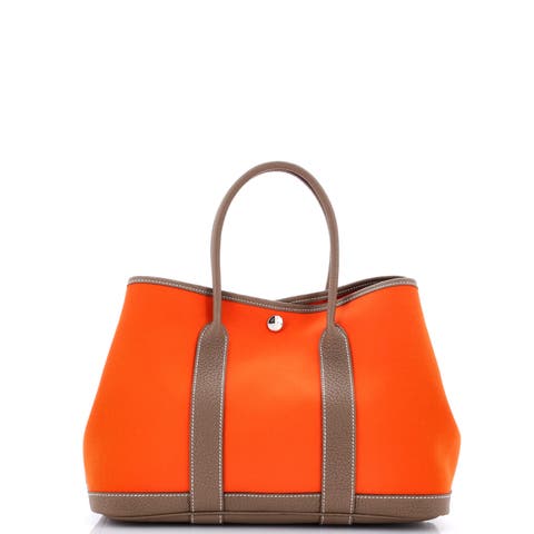 Garden Party Tote Toile and Leather 30