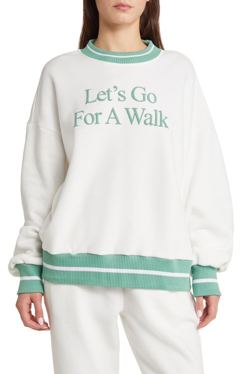 YELLOW THE LABEL Let's Go For a Walk Sweatshirt, Main, color, 