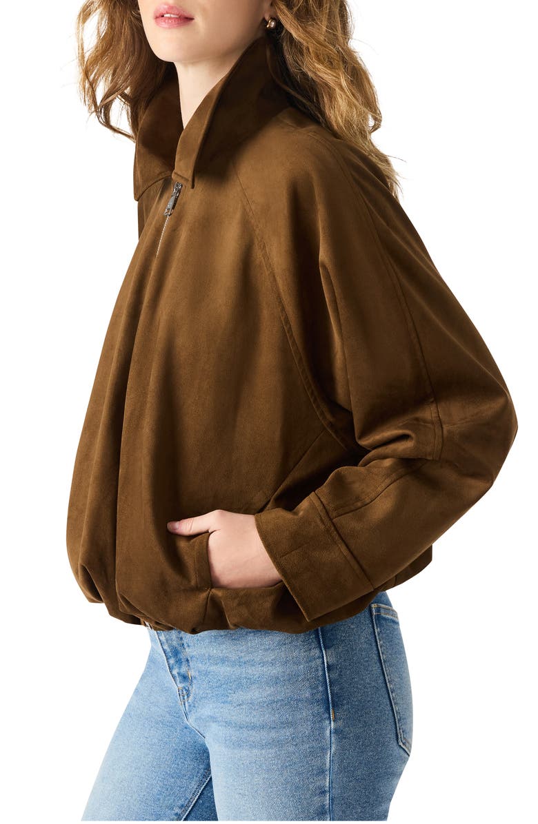 Steve Madden Mackey Faux Suede Jacket, Alternate, color, Chestnut