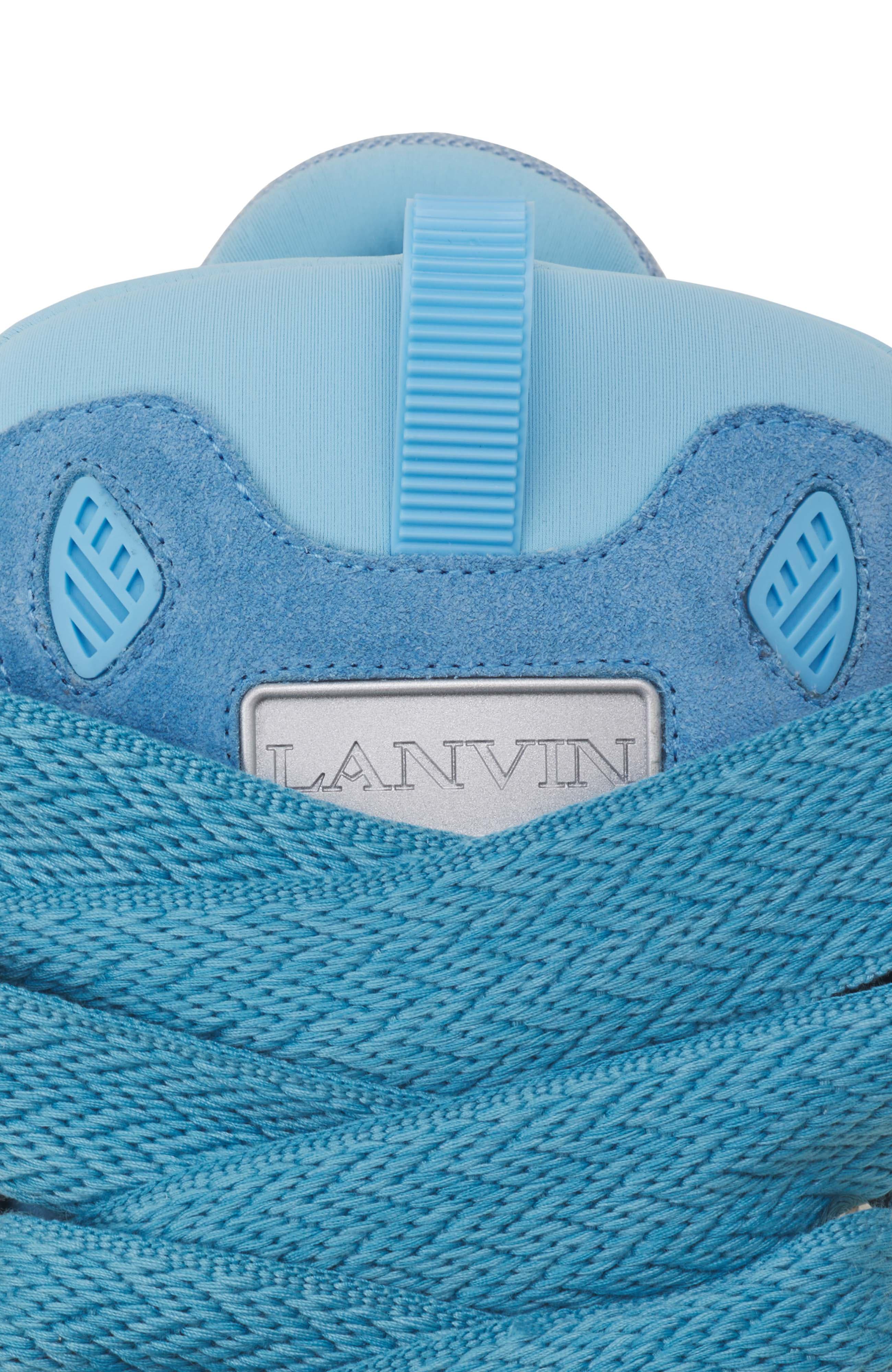 Lanvin Curb Monochrome Suede Sneakers, Alternate, color, Blue