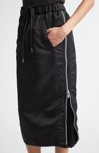Sacai Insulated Nylon Twill Midi Skirt | Nordstrom