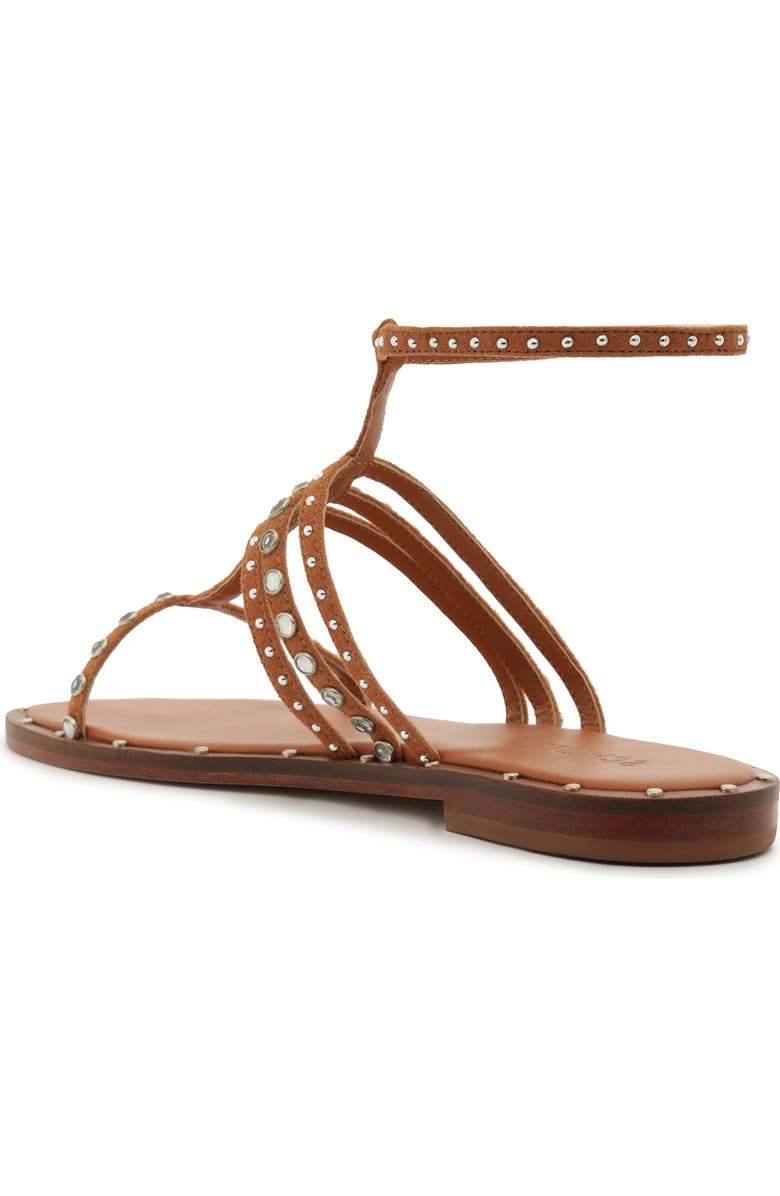 Schutz Isidora Studded Ankle Strap Sandal, Alternate, color, Desert Brown