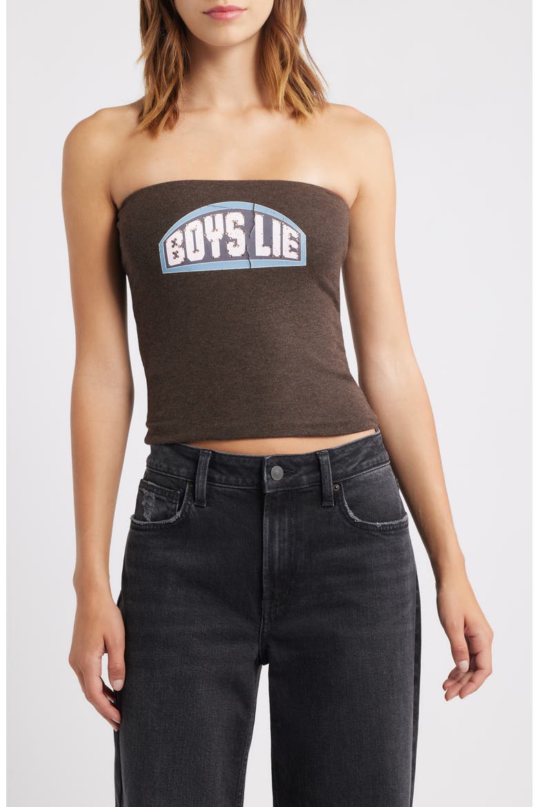 Let Love Guide My Way Rhinestone Tube Top, Main, color, BROWN