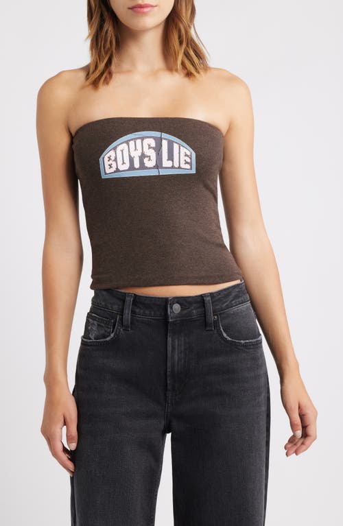 Boys Lie Let Love Guide My Way Rhinestone Tube Top In Brown