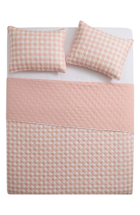 Gingham Quilt Set