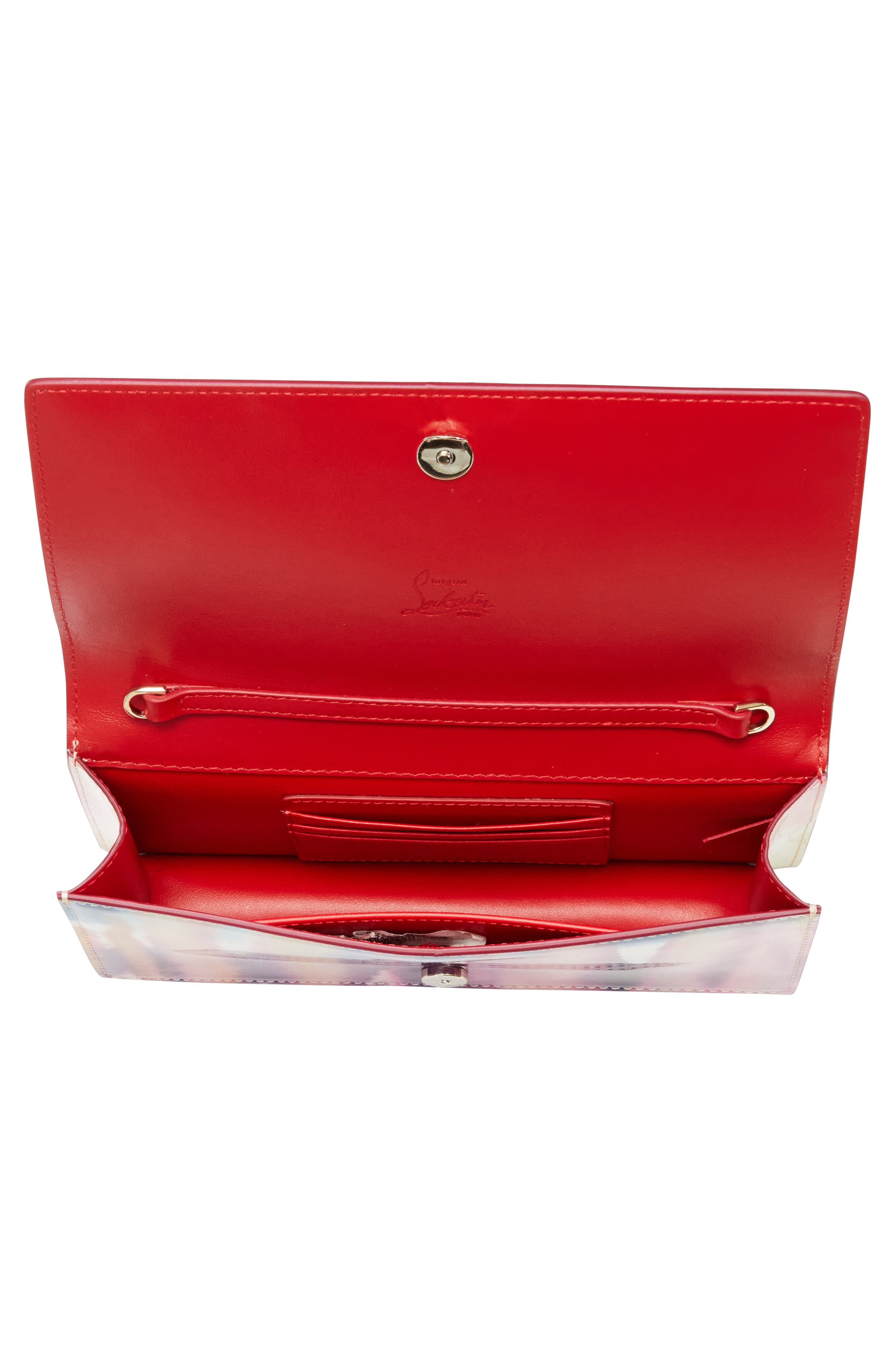 Christian Louboutin Bettina Tie Dye Patent Leather Clutch, Alternate, color, M023 Multi/ Gold