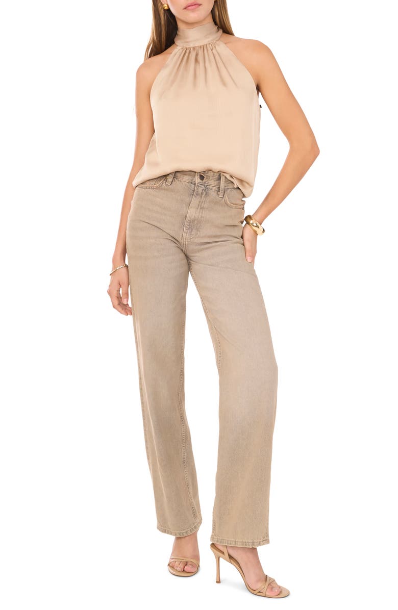 1.STATE Tie Back Textured Sleeveless Top, Alternate, color, Champagne