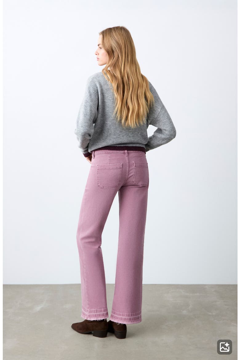 Release Hem Patch Pocket Low Rise Straight Leg Jeans, Alternate, color, PALE PINK