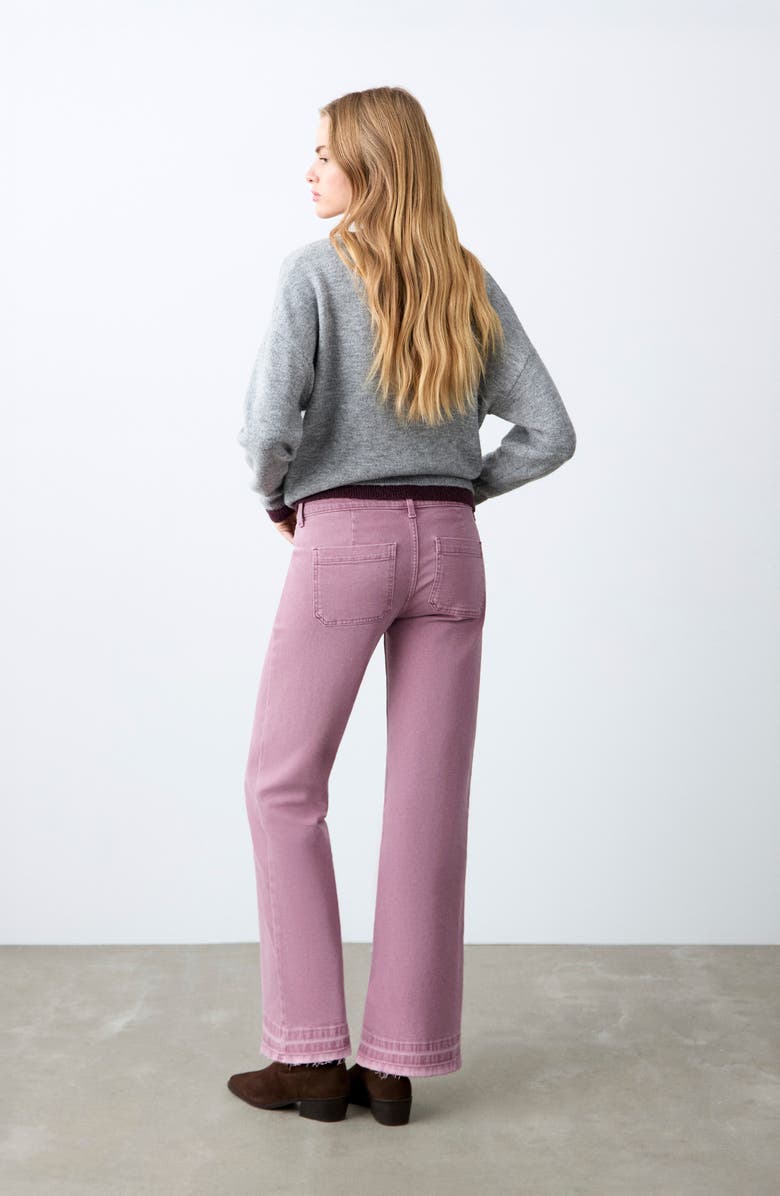 MANGO TEEN Release Hem Patch Pocket Low Rise Straight Leg Jeans, Alternate, color, 