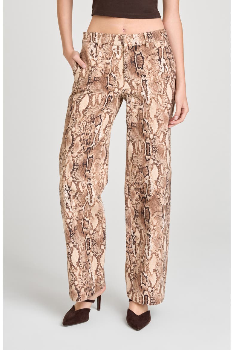 Savanna Snakeskin Print Straight Leg Pants, Main, color, BROWN SNAKE