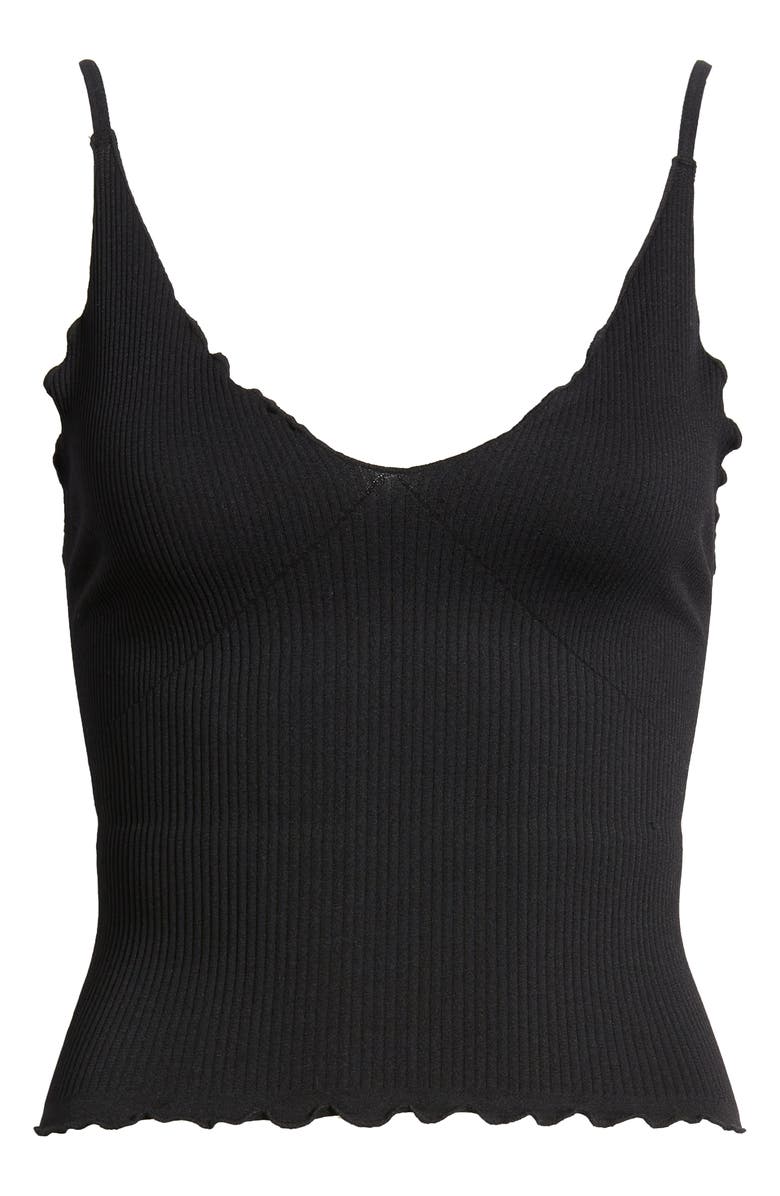 Free People Easy to Love Rib Crop Cami, Alternate, color, Black