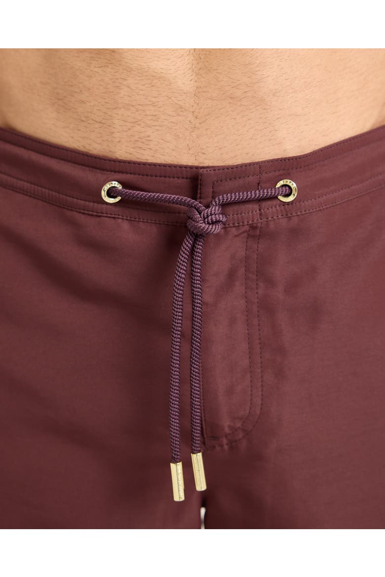 Bulldog Drawcord Mid Length Swim Shorts, Alternate, color, DAMSON