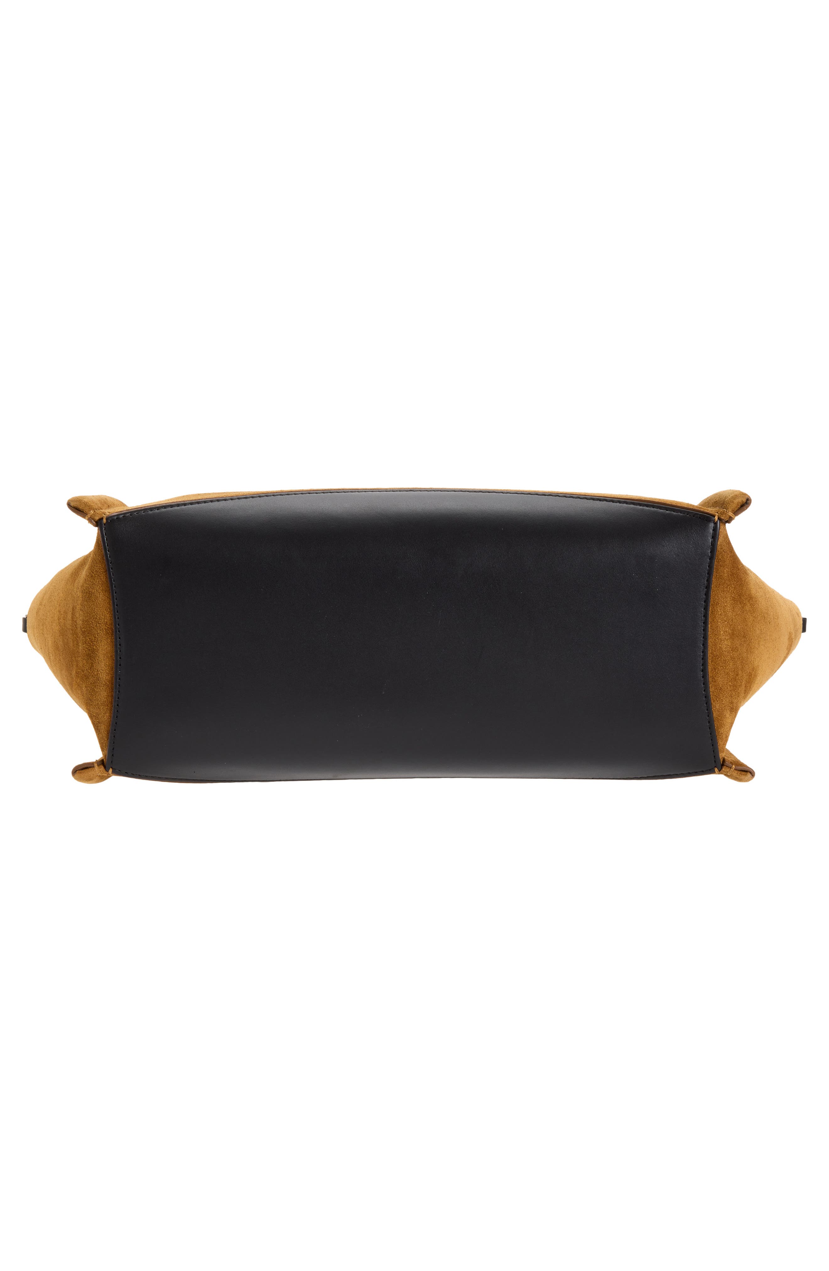 Elongated Loafer Cabas Leather Tote, Alternate, color, CARAMEL/ BLACK 269