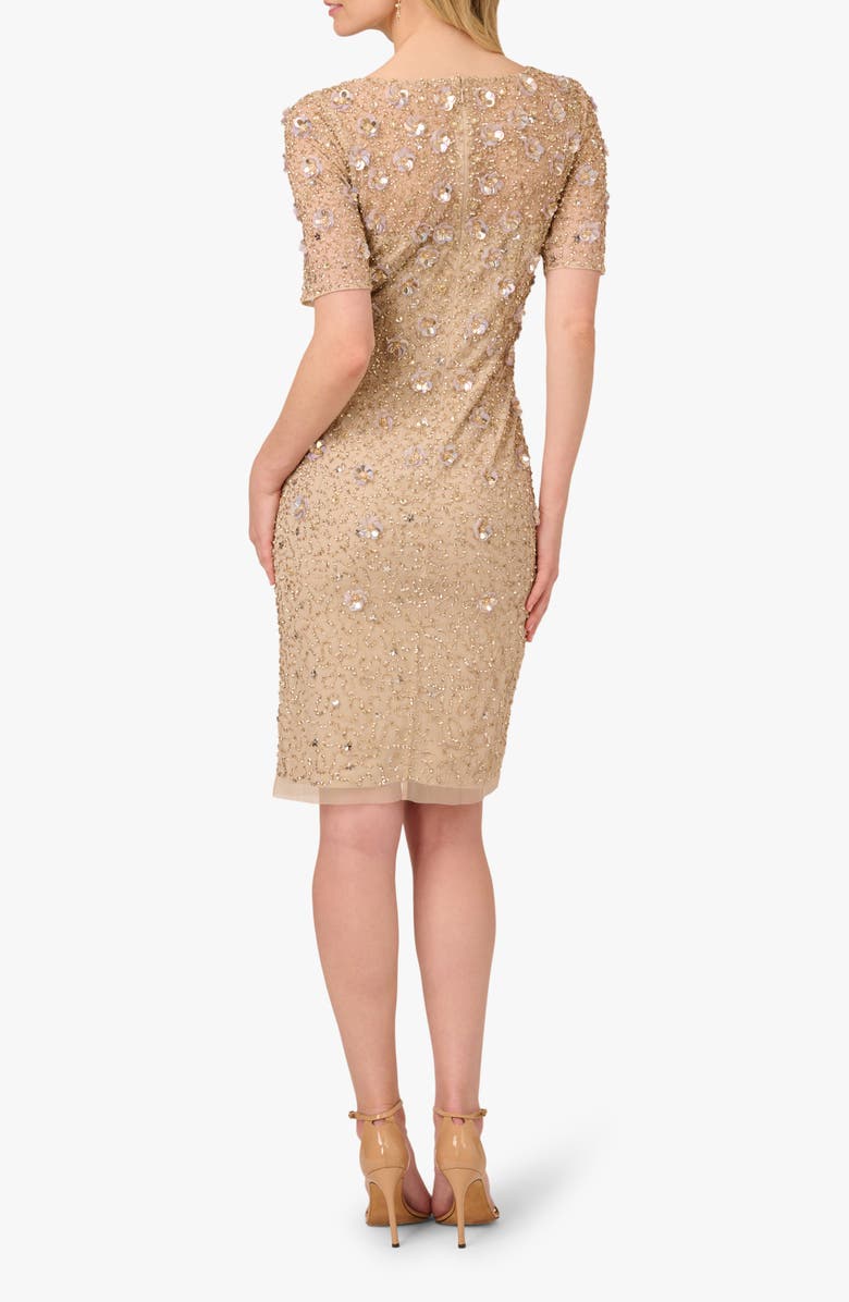 Adrianna Papell Beaded Cocktail Dress, Alternate, color, 