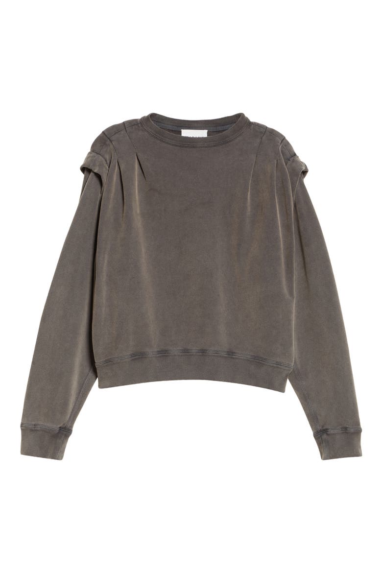 Soldy Pleated Shoulder Sweatshirt, Alternate, color, FADED BLACK