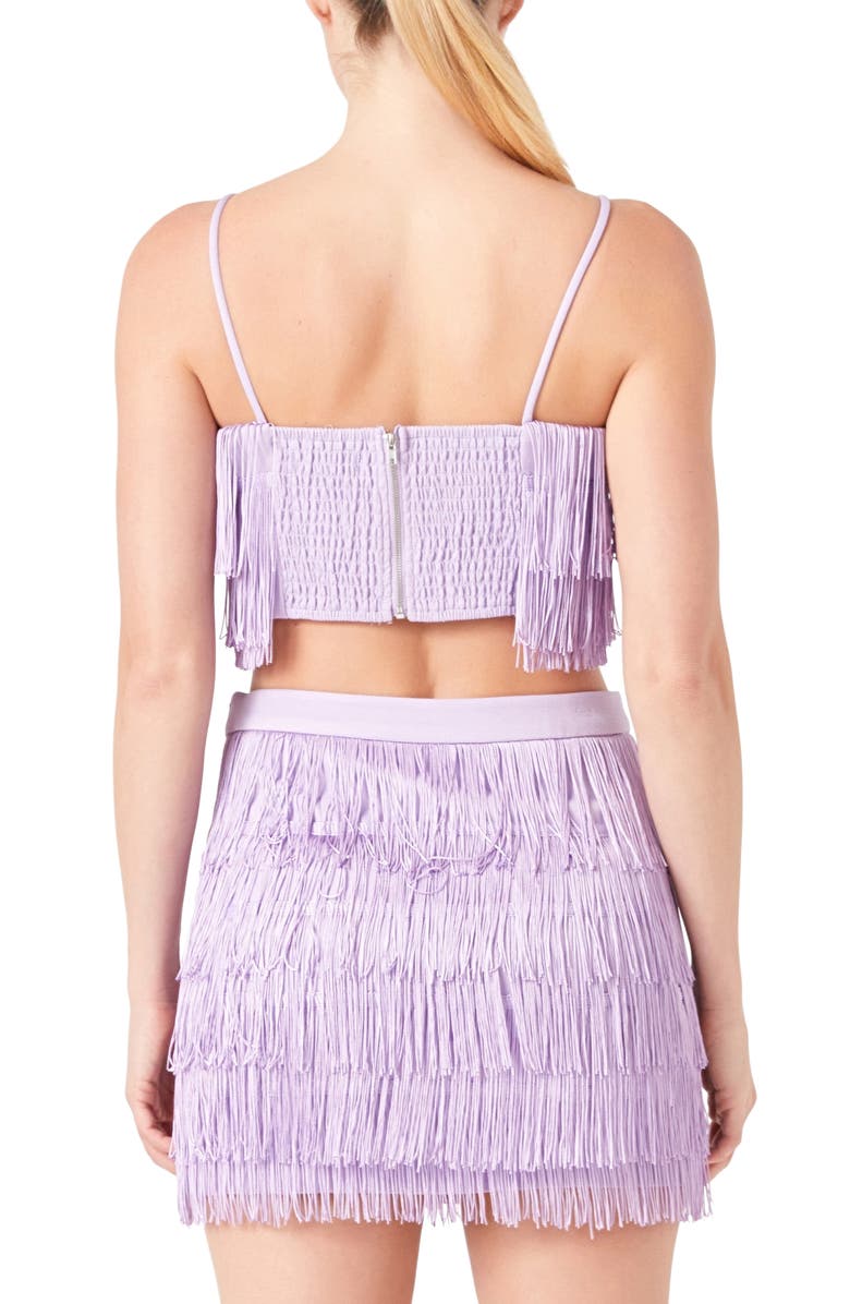 Endless Rose Tiered Fringe Crop Top, Alternate, color, Lilac