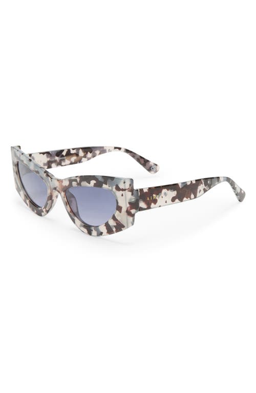 Aire Electra 49mm Small Cat Eye Sunglasses In Charcoal Tort/smoke Grad