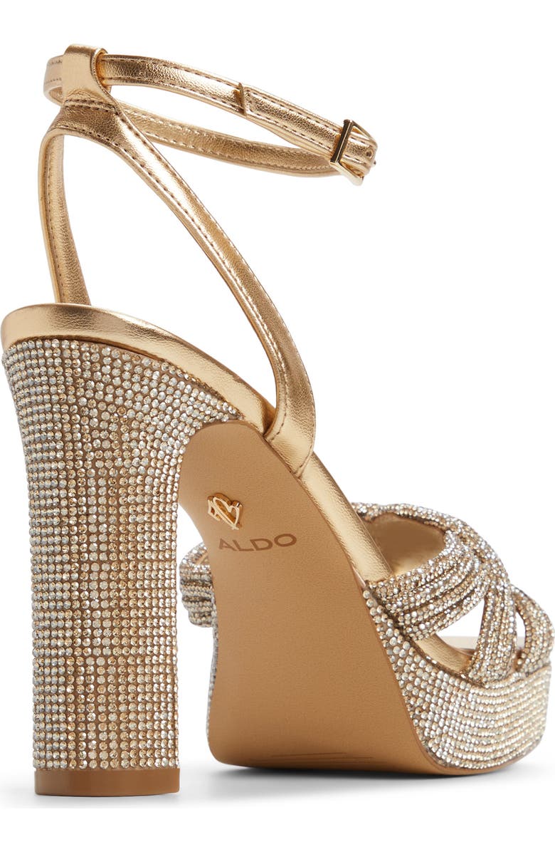 ALDO Shimma Ankle Strap Platform Sandal, Alternate, color, Gold